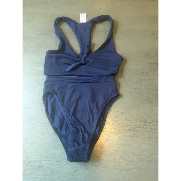 l*space Other - bitsy cut NEW blue ribbed L SPACE two piece swimsuit bikini size small